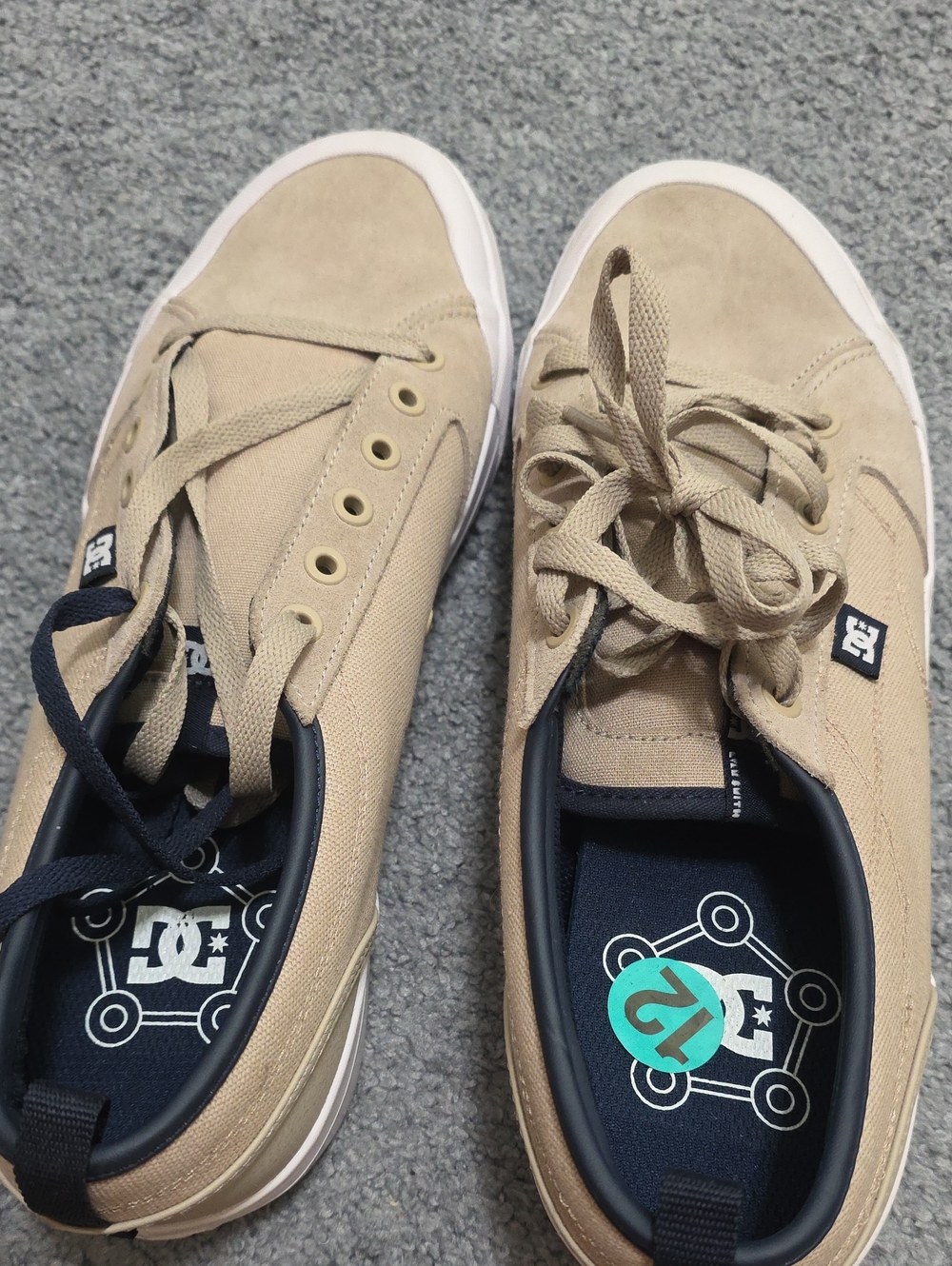 DC Men’s Low-Top Canvas Sneakers in Beige